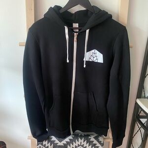 Barn Hammer Brewing Co Black Zip-Up Hoodie with White Logo